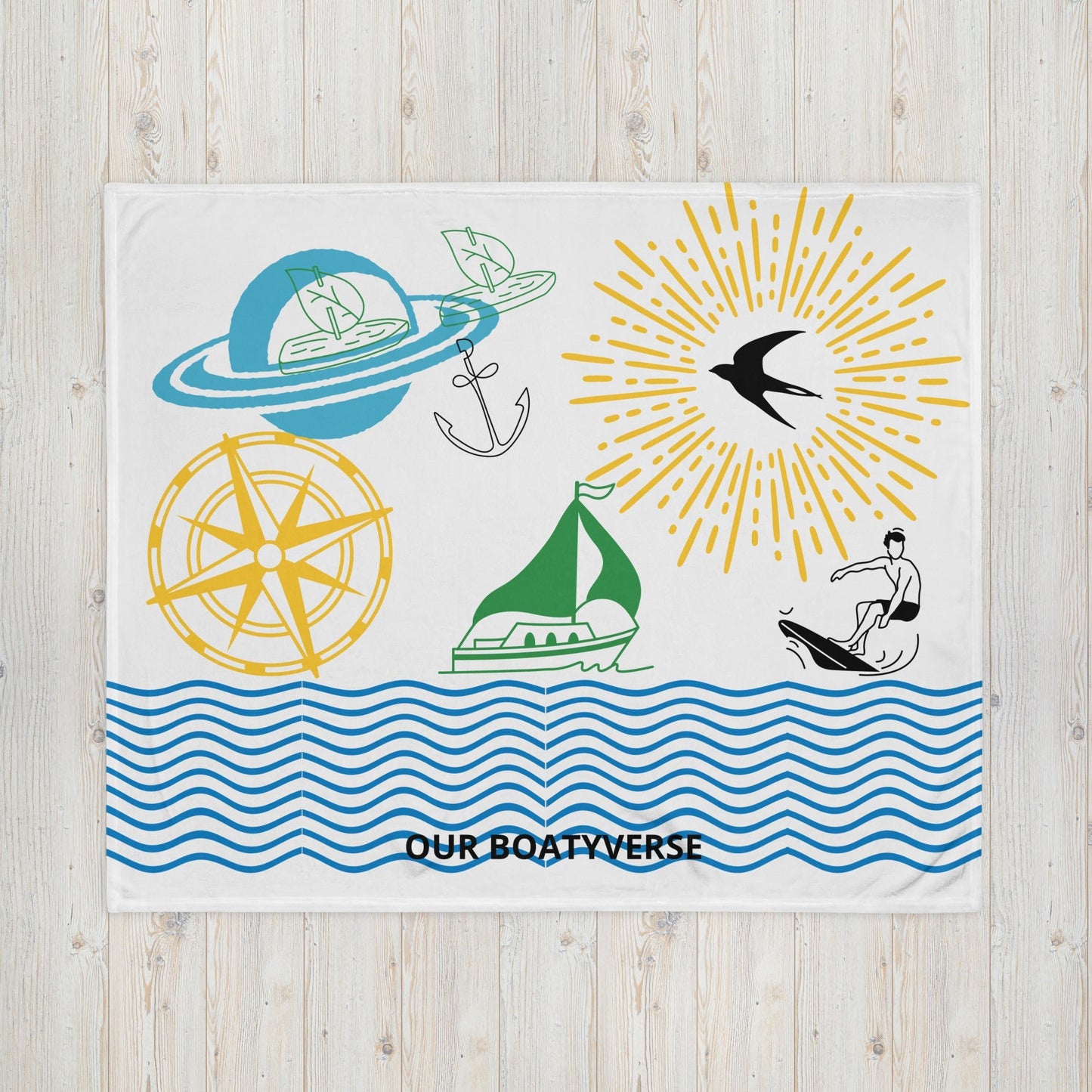 Fun and Bright Throw Blanket by Our BoatyVerse