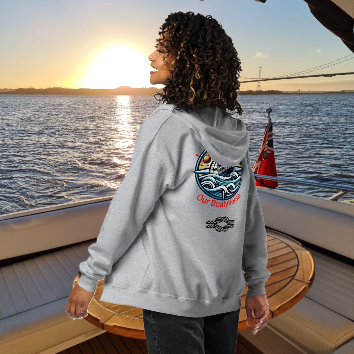 Mosaic Anchor heavy blend zip hoodie by OurBoatyVerse