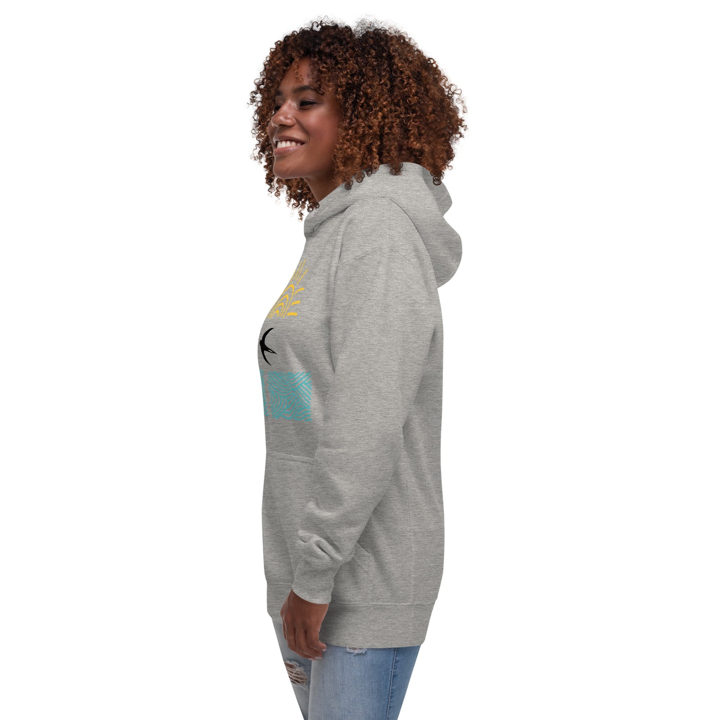 Bright Sunshine Hoodie, Fly over the Ocean by Our BoatyVerse