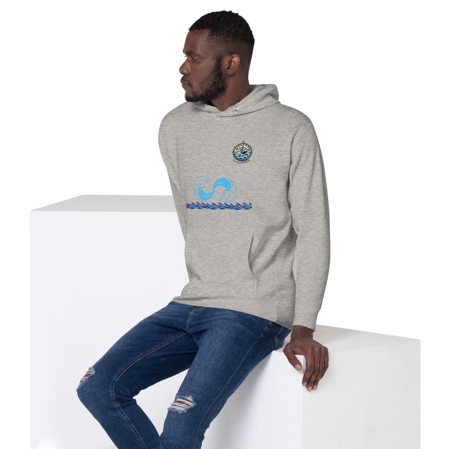 Mens Waves and Sunburst Hoodie by Our BoatyVerse