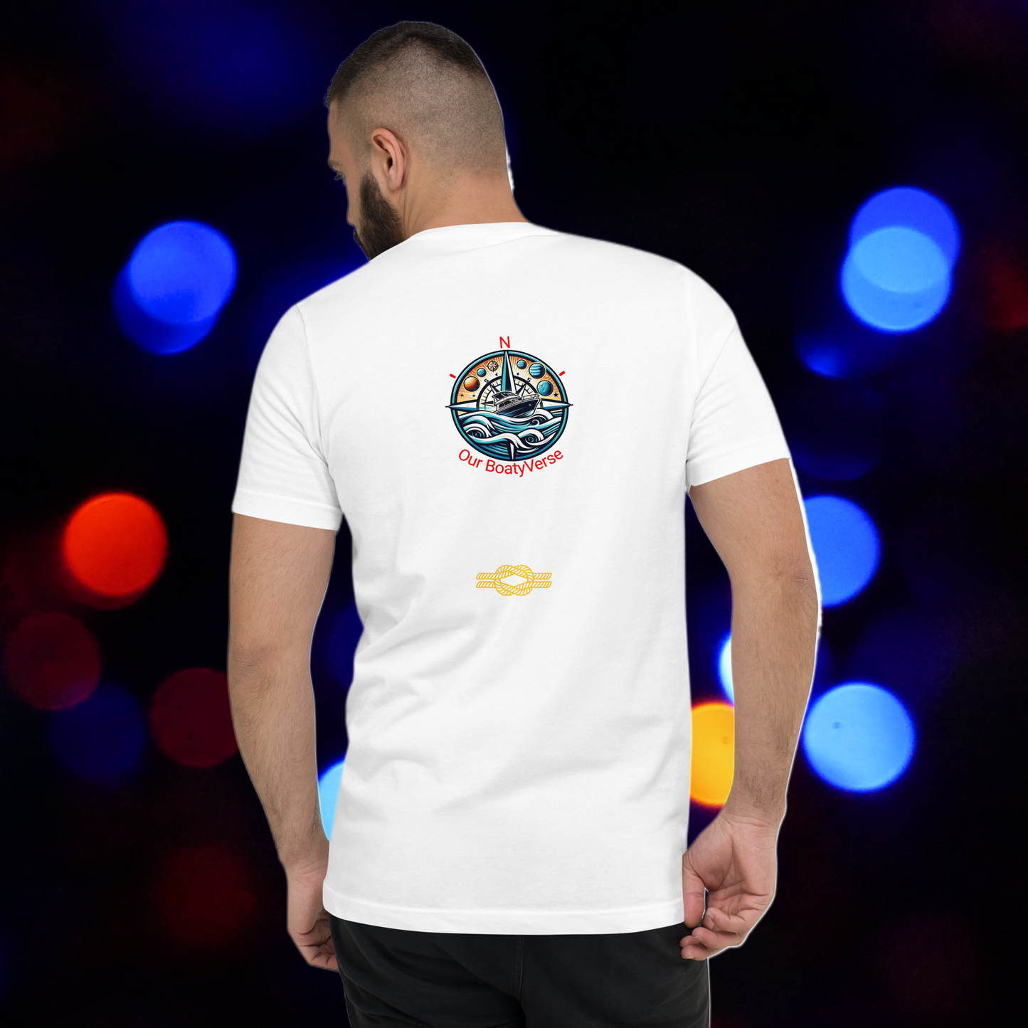 Sailing the Vortex Short Sleeve V-Neck T-Shirt by Our BoatyVerse