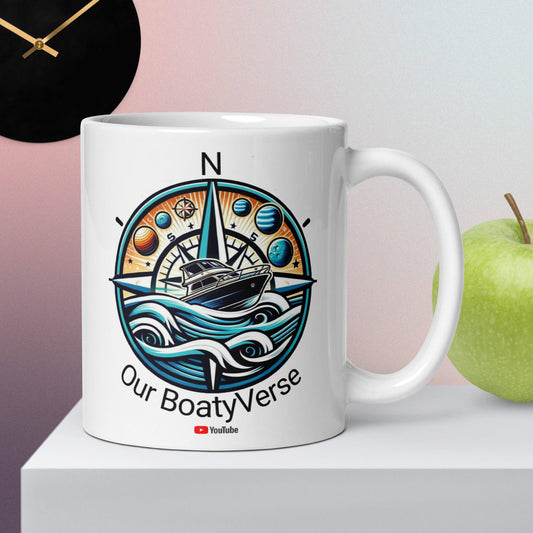 Our BoatyVerse White glossy mug