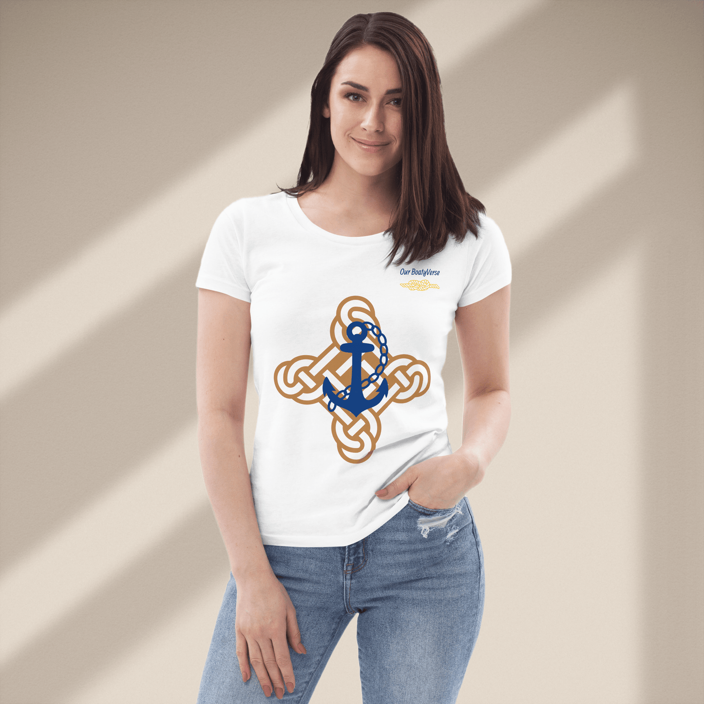 Anchor in the Blue, Women's fitted eco T-Shirt by Our BoatyVerse