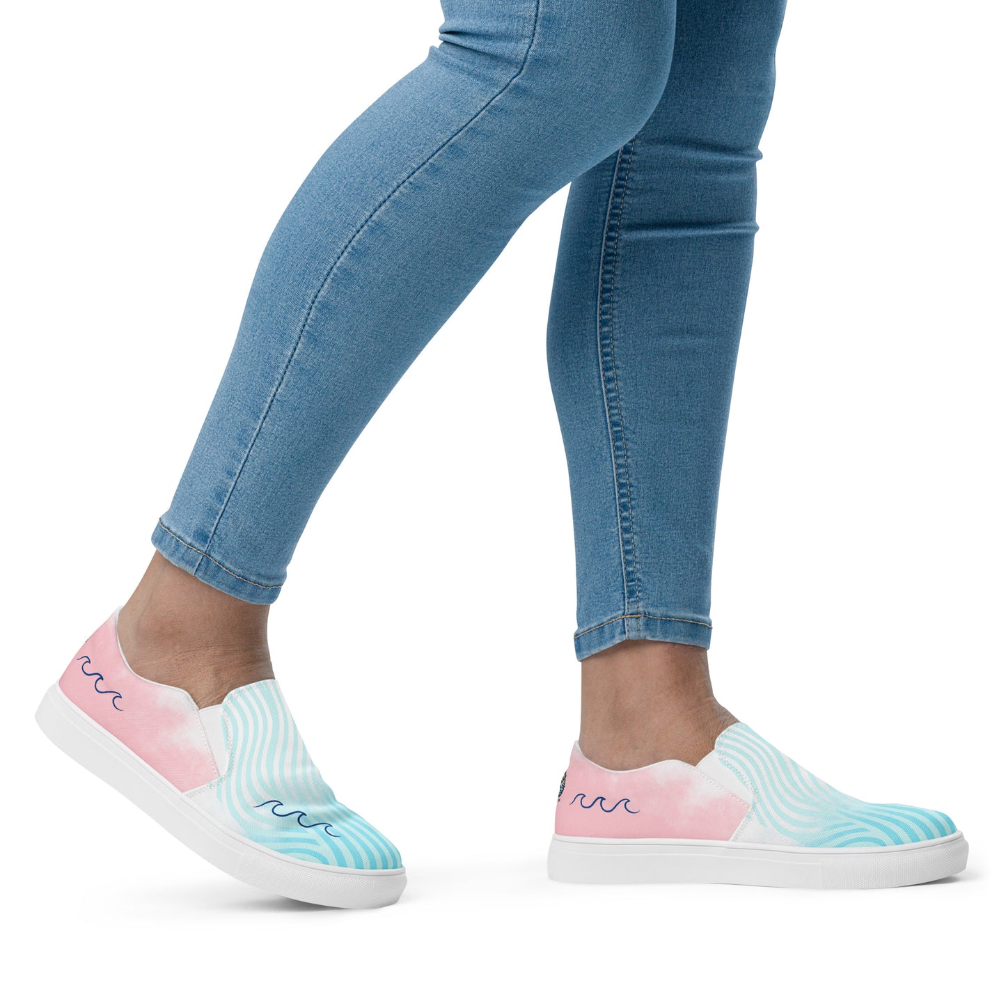 Walking on Waves Women’s slip-on canvas shoes by Our BoatyVerse